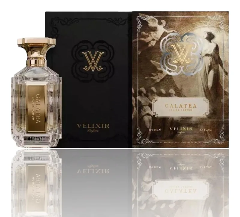 Velixir Galatea bottle and box