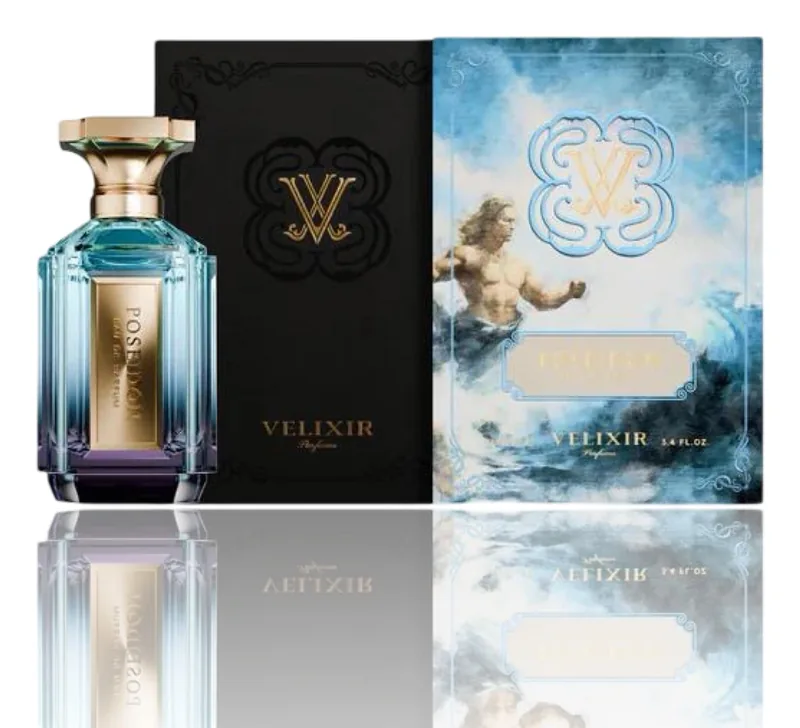 Velixir Poseidon bottle and box